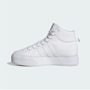 Adidas White Canvas High-Top Sneakers